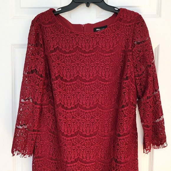 RN Studio By Ronnie Nicole Burgundy Lace Dress - Picture 3 of 9